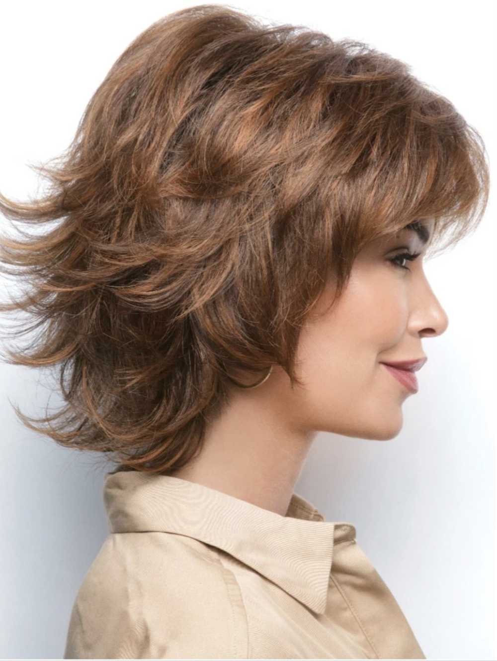 Noriko Lexy Style Women's Layered Synthetic Wig in Light Chocolate